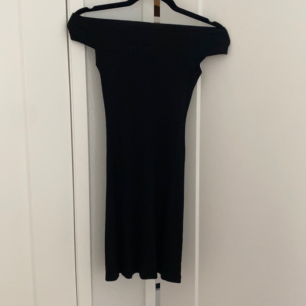 Reformation off the shoulder ribbed bodycon dress